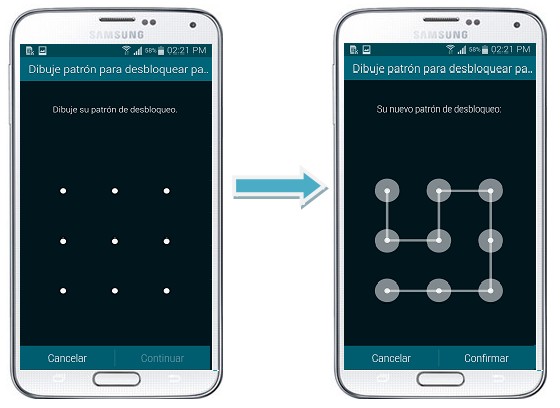 ¿Cómo activar el patrón de desbloqueo en mi Samsung Galaxy S5?