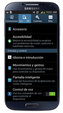 Galaxy S4: Uso de los controles de voz