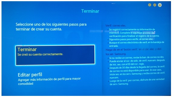 ¿Cómo crear la Cuenta Samsung en su TV?