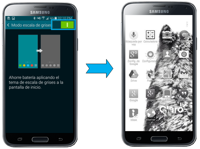 Galaxy S5: ¿Cómo activar el modo escala de gris?