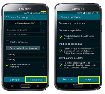 Galaxy: ¿Cómo usar cuenta la de Google registrada en el dispositivo como cuenta Samsung?