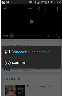 LED H6400: ¿Cómo ver videos de youtube en mi televisor reproducidos desde un smartphone?