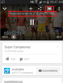 LED H6400: ¿Cómo ver videos de youtube en mi televisor reproducidos desde un smartphone?
