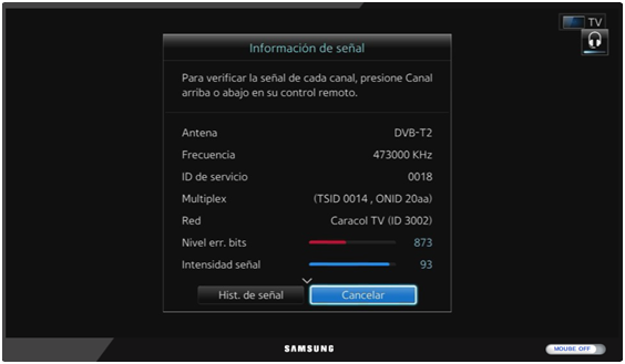 Samsung Smart TV: ¿Cómo ver información detallada de la señal de aire digital (TDA)?