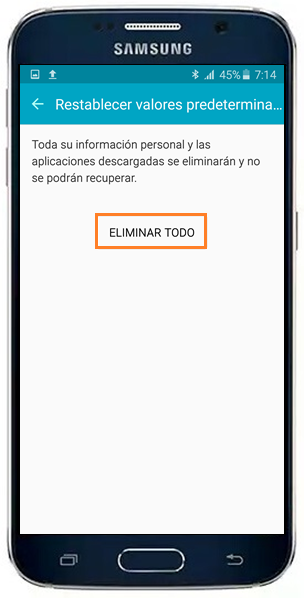 Galaxy S6/S6 Edge: ¿Cómo restablecer el teléfono a sus valores de fábrica?