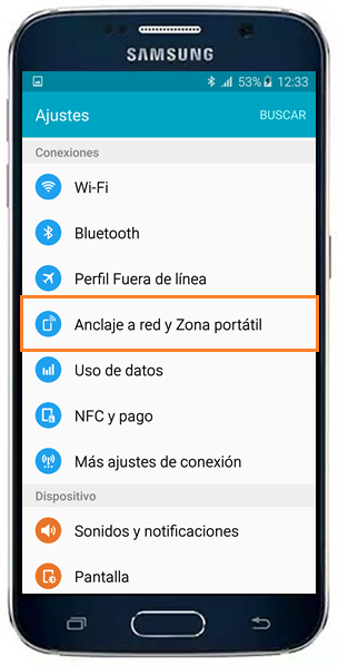 Galaxy S6/S6 Edge - ¿Cómo configurar la zona Wi-Fi portátil?