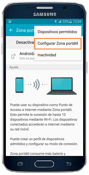 Galaxy S6/S6 Edge - ¿Cómo configurar la zona Wi-Fi portátil?