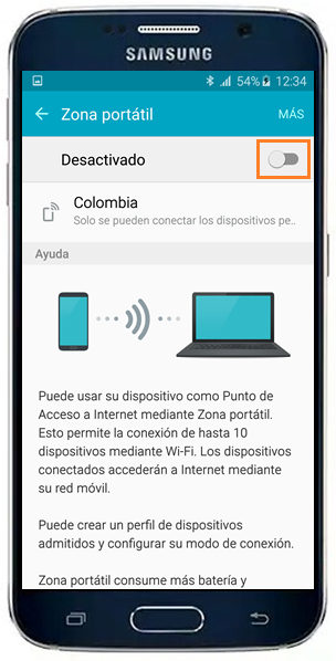 Galaxy S6/S6 Edge - ¿Cómo configurar la zona Wi-Fi portátil?