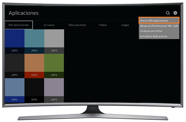Curvo Smart TV J6500 Serie 6 - ¿Cómo borrar o desinstalar una aplicación?