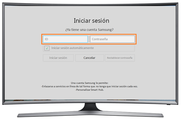 Curvo Smart TV J6500 Serie 6 - ¿Cómo registrar una cuenta Samsung existente?