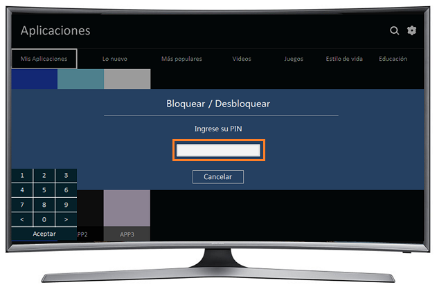 Curvo Smart TV J6500 Serie 6 - ¿Cómo bloquear/desbloquear aplicaciones?