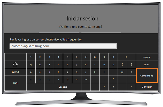 Curvo Smart TV J6500 Serie 6 - ¿Cómo registrar una cuenta Samsung existente?