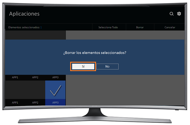 Curvo Smart TV J6500 Serie 6 - ¿Cómo borrar o desinstalar una aplicación?