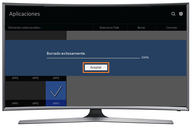 Curvo Smart TV J6500 Serie 6 - ¿Cómo borrar o desinstalar una aplicación?