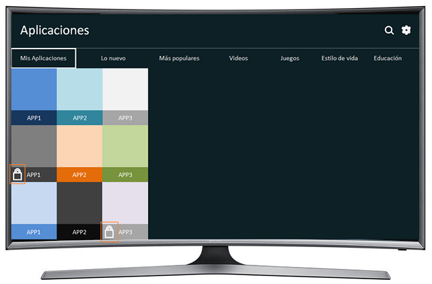 Curvo Smart TV J6500 Serie 6 - ¿Cómo bloquear/desbloquear aplicaciones?