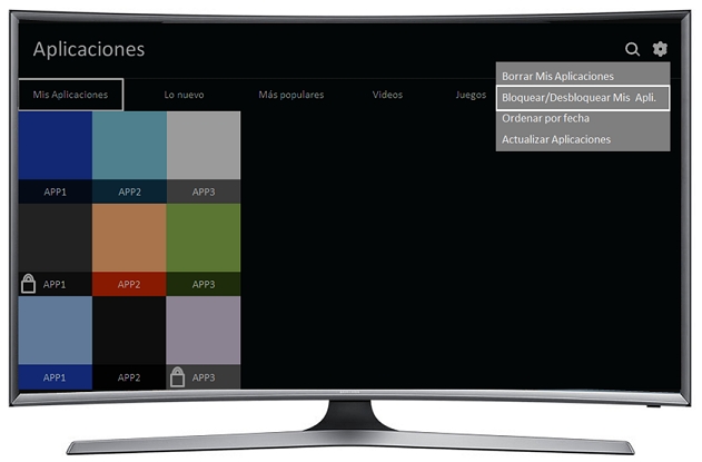 Curvo Smart TV J6500 Serie 6 - ¿Cómo bloquear/desbloquear aplicaciones?