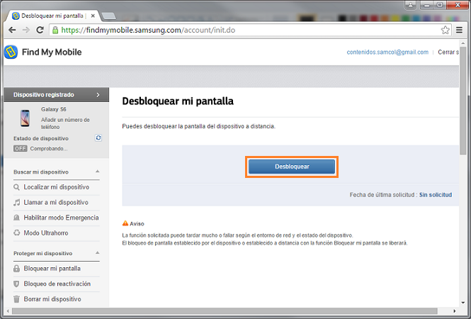 Galaxy S6 Edge: ¿Cómo desbloquear la pantalla si he olvidado los medios de bloqueo?