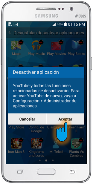 Samsung Galaxy Grand Prime: ¿Cómo desactivar/reactivar aplicaciones?