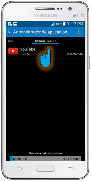 Samsung Galaxy Grand Prime: ¿Cómo desactivar/reactivar aplicaciones?