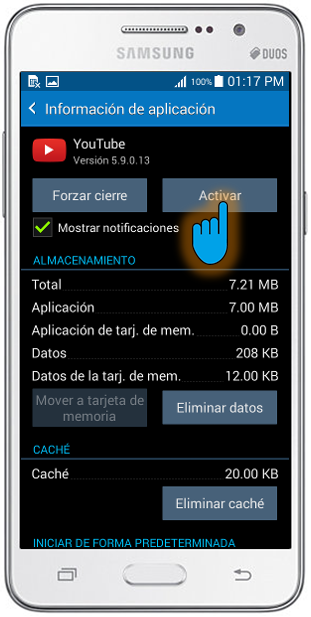 Samsung Galaxy Grand Prime: ¿Cómo desactivar/reactivar aplicaciones?