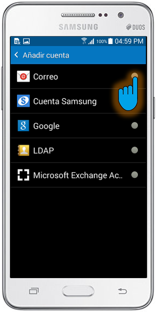 Samsung Galaxy Grand Prime: ¿Cómo registrar una cuenta de correo electrónico?