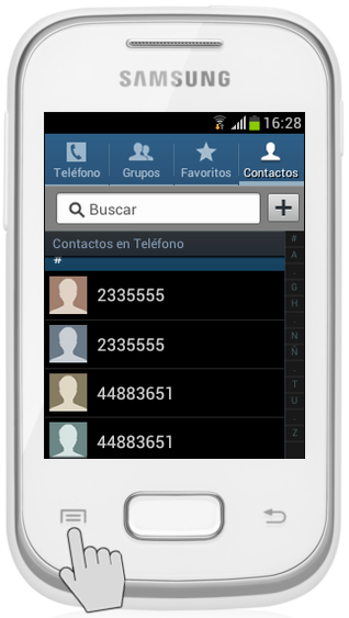 Galaxy pocket - ¿Cómo exportar Contactos a la Memoria o Tarjeta SD?