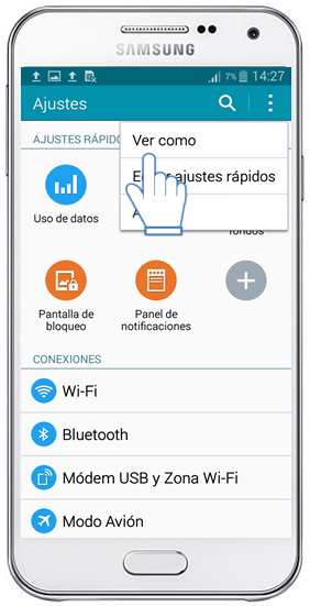 Galaxy E5 - ¿Cómo realizo la configuración inicial en mi dispositivo?