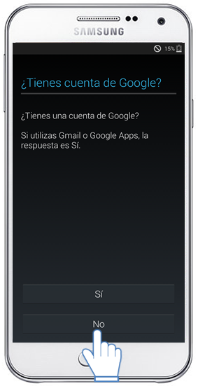 Galaxy E5 - ¿Cómo realizo la configuración inicial en mi dispositivo?