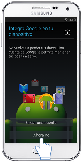 Galaxy E5 - ¿Cómo realizo la configuración inicial en mi dispositivo?
