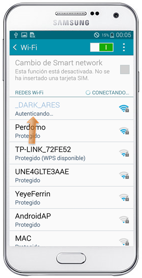Galaxy E5 - ¿Cómo conectarse a una red Wi-Fi?