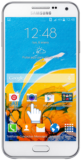 Galaxy E5 - ¿Cómo tomar una fotografía Panorámica?