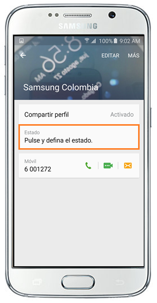 Galaxy S6/S6 Edge: ¿Cómo editar Mi perfil en la aplicación Contactos?
