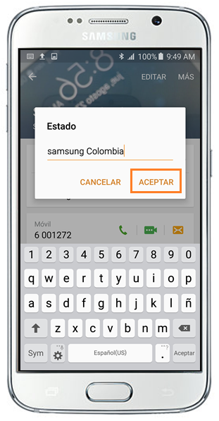 Galaxy S6/S6 Edge: ¿Cómo editar Mi perfil en la aplicación Contactos?