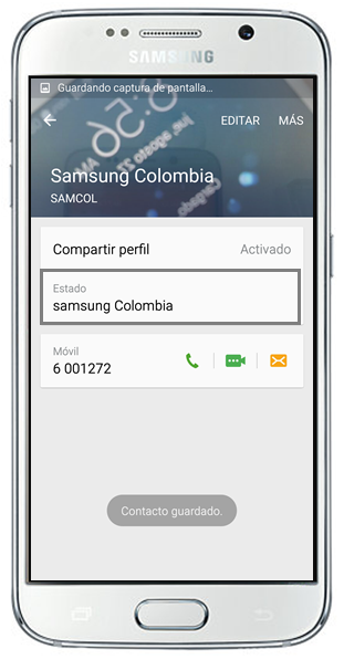 Galaxy S6/S6 Edge: ¿Cómo editar Mi perfil en la aplicación Contactos?