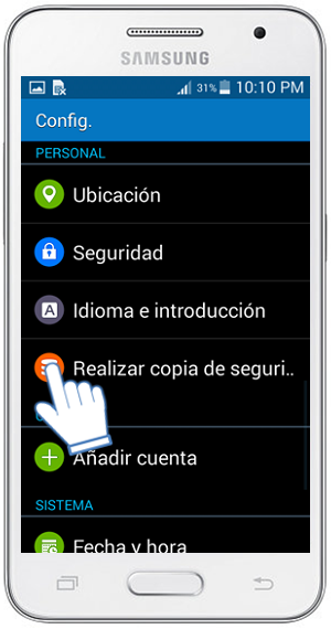 Galaxy Core2 - ¿Cómo resTablecer los valores de fábrica?
