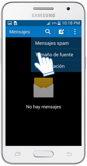 Galaxy Core2 - ¿Cómo cambiar el tamaño de la fuente?