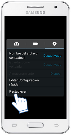 Galaxy Core2 - ¿Cómo resTablecer los ajustes de la Cámara?