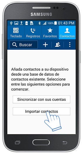 Galaxy Core Prime: ¿Cómo importar contactos desde archivo?