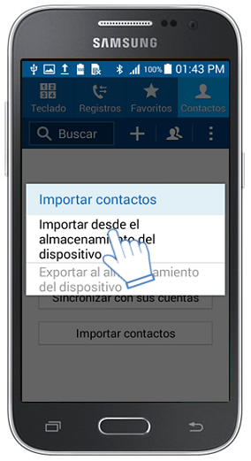 Galaxy Core Prime: ¿Cómo importar contactos desde archivo?