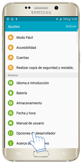 Galaxy S6 Edge+: ¿Qué hacer si Opciones de desarrollador no aparece en el menú de ajustes?