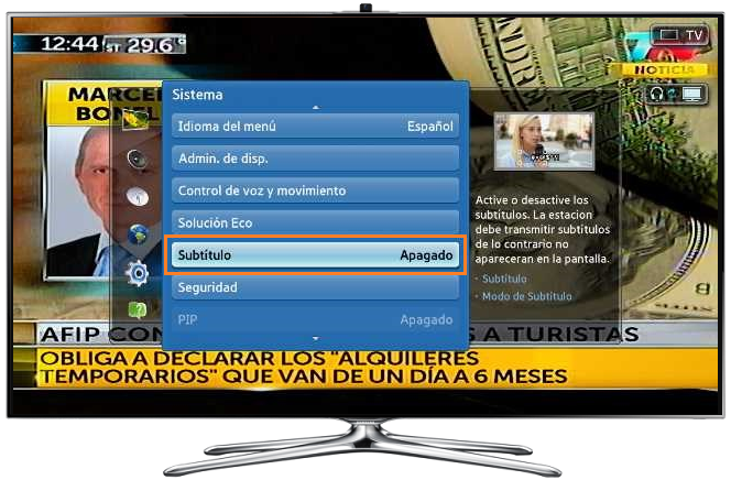 Smart TV ES7000-¿Cómo activar los subtítulos de apoyo (Closed Caption)?
