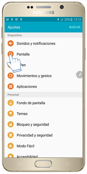 Galaxy Note5 - ¿Cómo usar Operación con una mano?