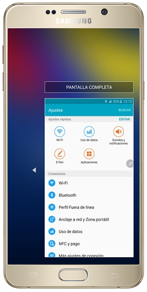Galaxy Note5 - ¿Cómo usar Operación con una mano?