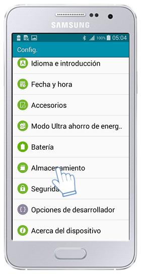 Galaxy A3 - ¿Cómo verificar el estado de almacenamiento en la memoria interna?
