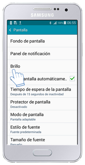 Galaxy A3 - ¿Cómo ajustar el brillo de la pantalla?