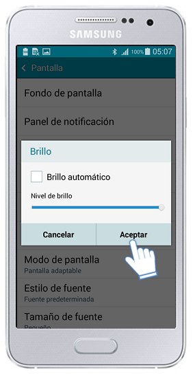 Galaxy A3 - ¿Cómo ajustar el brillo de la pantalla?
