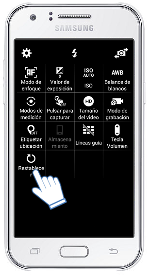 Samsung Galaxy J1: ¿Cómo restablecer los ajustes de la cámara?