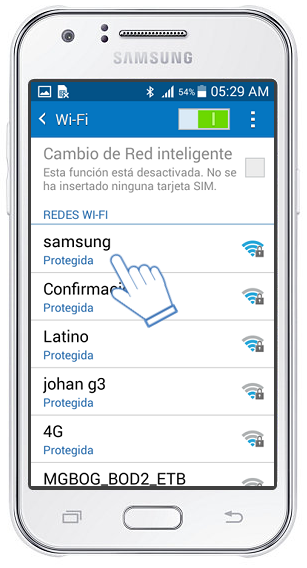 Samsung Galaxy J1: ¿Cómo conectarse a una red Wi-Fi?