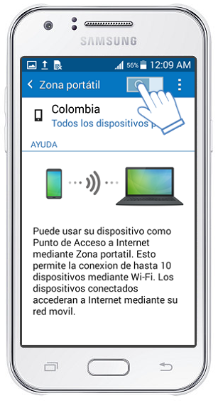 Samsung Galaxy J1: ¿Cómo configurar la Zona Wi-Fi portátil?