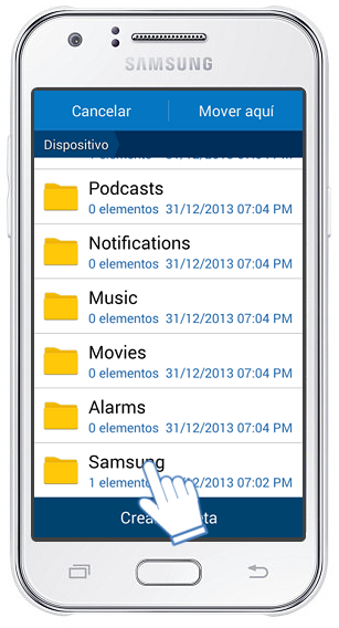 Samsung Galaxy J1 (SM-J100M): ¿Cómo mover archivos o documentos a otras carpetas?
